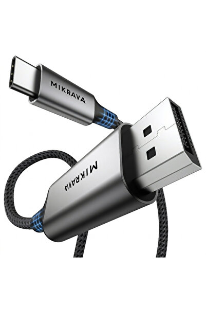 Mikrava USB C to Displayport Kablo 8K@60Hz, 4K@240Hz HDR10 DP 1.4 [Thunderbol...