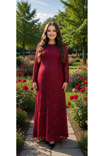 GÖKMEN GİYİM Simli Dantel Taş İşleme Detaylı Tesettür Abiye Elbise 2167