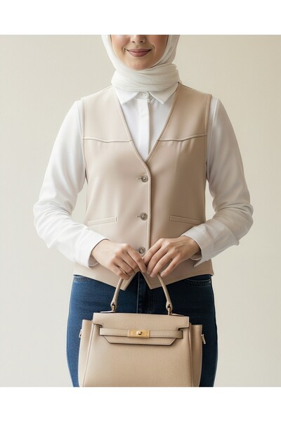 HİJABAYA Vestă de scuba cu nasturi cu buzunar