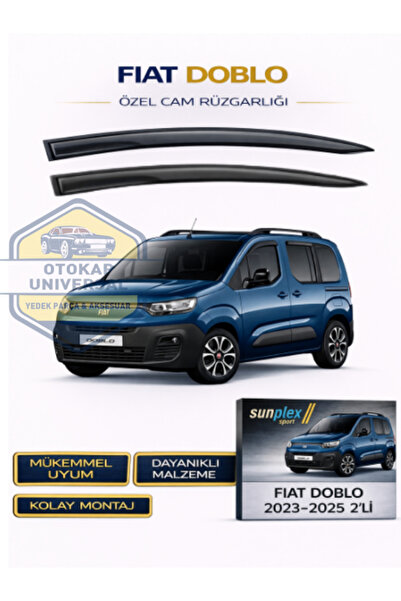 SUNPLEX Fiat Doblo 2023-2025 Sport Style Cam Rüzgarlığı Takım 2'li Takım Rüzg...