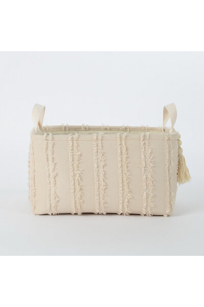 KOÇTAŞ Püsküllü Renkli Kumaş Sepet L