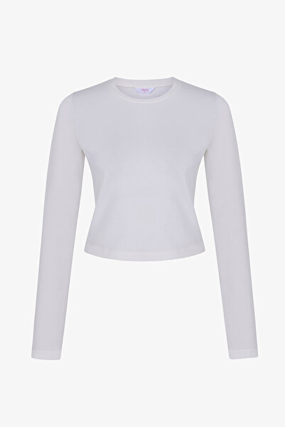 Penti Pamuklu Ekru Bisiklet Yaka Üst