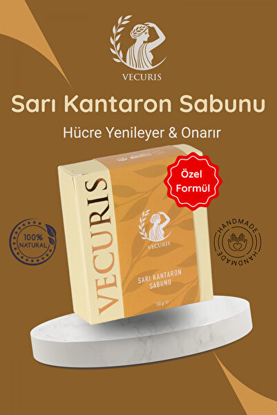 VECURIS Sarı Kantaron Sabunu | & Onarıcı Leke Karşıtı Bakım | Doğal ve El Yap...