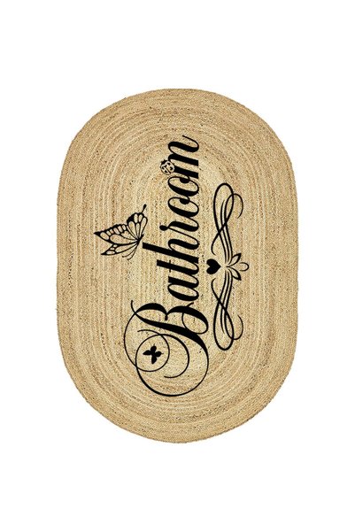 kilim home Бохо 955 Овален килим за баня с щампован десен, плетен от естестве...