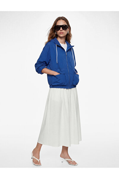 Koton Βισκόζη Υφασμάτινη φούστα μίντι με κοπή σε σχήμα καμπάνας Με λεπτομέρει...