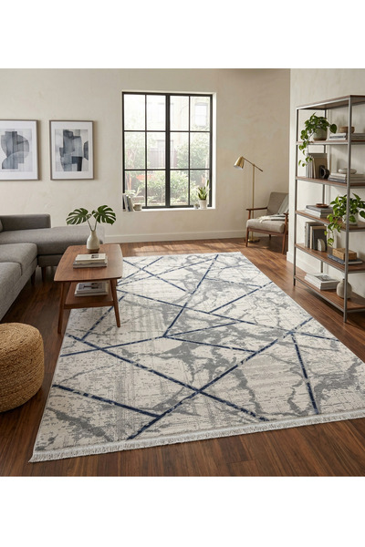 Ceremonyhome Modern Gri Saçaklı Halı – Salon, Oturma Odası, Yatak Odası Ve Mu...