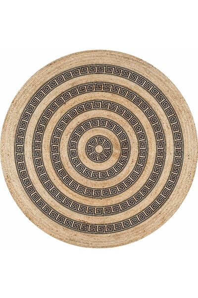 kilim home Boho 906 Covor natural din paie de iută, tricotat, cu model etnic