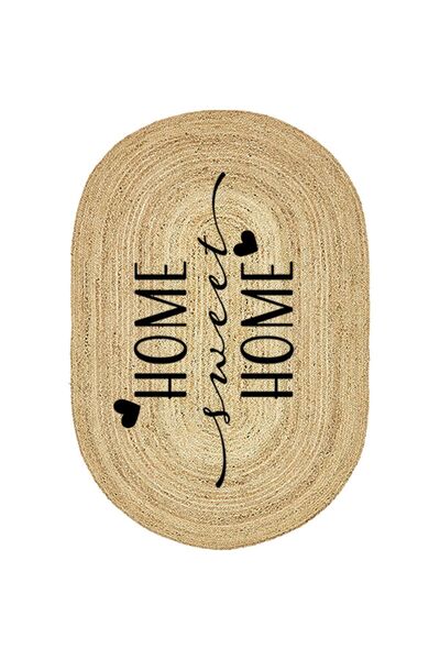 kilim home Boho 945 Χαλί με θέμα το "Home Sweet Home " με έθνικ σχέδια, οβάλ,...