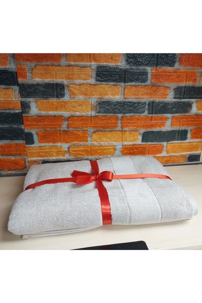 Özdilek Svv Border Büyük Boy Banyo Havlusu (89x173) - Silver (Gri)