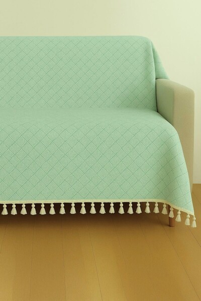 LUNGA VİTA Κάλυμμα καναπέ πικέ πολλαπλών χρήσεων από 100% βαμβάκι με σχέδιο π...