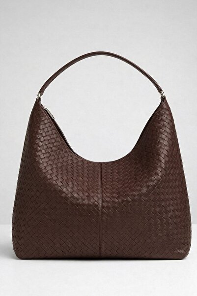 Rays Πλεκτό με φερμουάρ σε καφέ χρώμα Τσάντα 9230