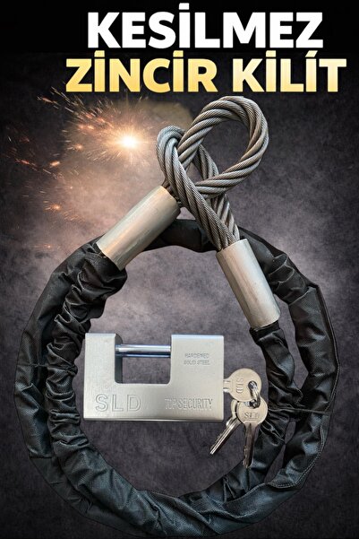 PADRİ motosiklet 10mm kesilmez - 1,5 metre Çelik Halat Motorsiklet Zincir Kil...