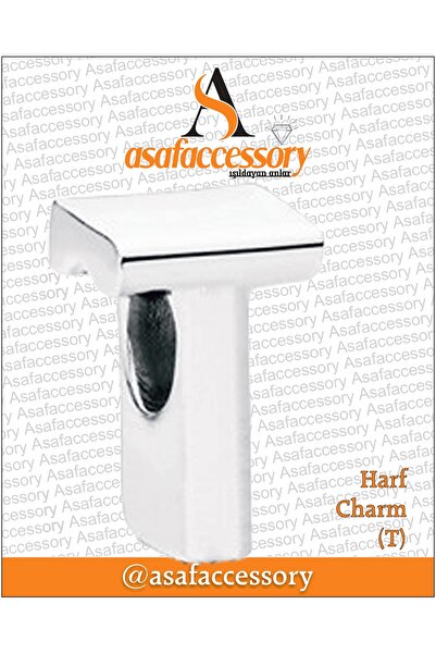 asaf T harf charm | gümüş kaplama