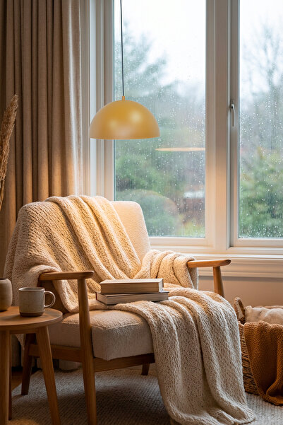 Siu Orbid Serisi Tekstürlü Hardal Modern Metal Tekli Sarkıt Avize | Minimal T...