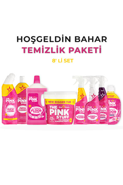 ThePinkStuff BAHAR Temizlik Paketi 8'li Set-Çok Amaçlı-Mutfak-Banyo-Ocak-Avan...