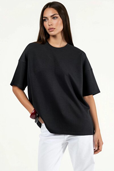 Hiccup Oversized Crew Neck Soft Touch Knitted T-Shirt