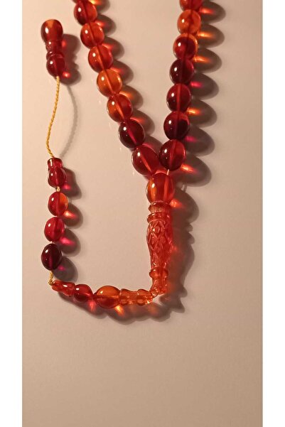 SUGÜLİNSHOP & HANDMADE JEWELRY Damla Model Carved İmameli Amber Prayer Beads