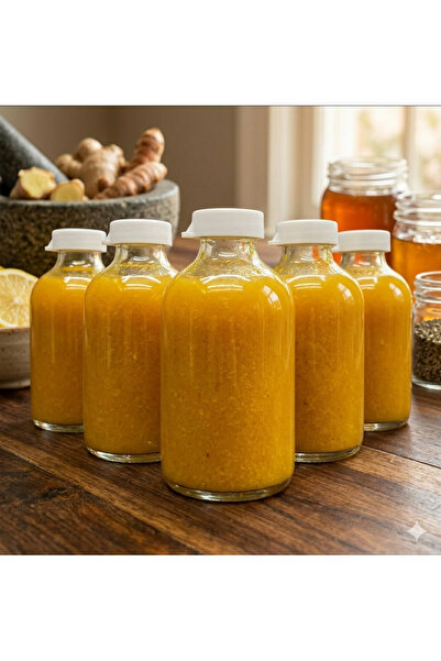 Juniberry 6 Adet Paşabahçe Cam Kavanoz Ginger Shot Şişesi Küçük Vazo Kapaklı ...