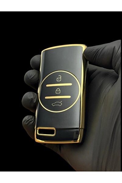 ÖZEN KEYS Lux 1. Quality Chery Tiggo 7 Pro Black Gold Key Case Cover