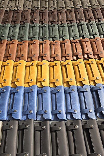 derigami Γνήσιο Δέρμα Χειροποίητη θήκη για στυλό - Μινιμαλιστική θήκη με κουμ...