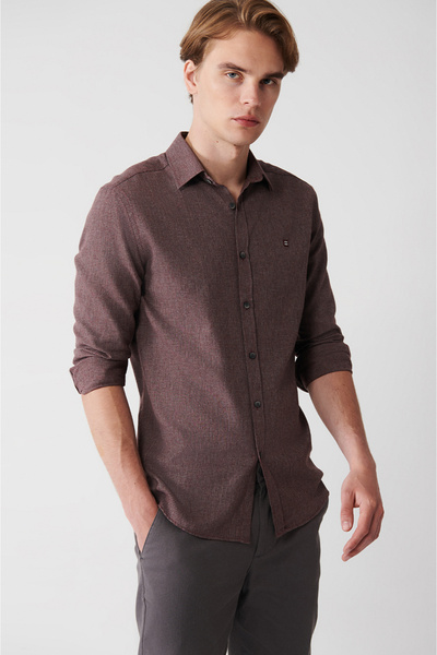 Avva Pánska bavlnená košeľa s jednoduchým nažehlením a jednoduchým nažehlením...