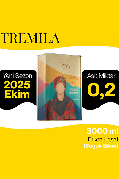 Livvy Premium Foods TREMILA Soğuk Sıkım Erken Hasat Natürel Sızma Zeytinyağı ...