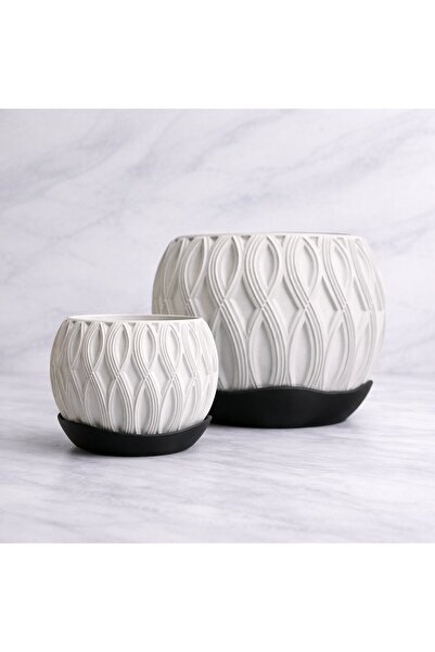 Homentum Ghiveci decorativ Tavo – textură ovală, design modern