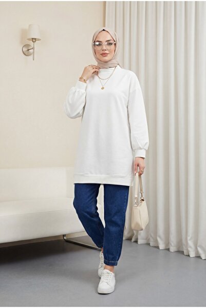 Modamorfo Висококачествен триконечен полар с висока яка - бял