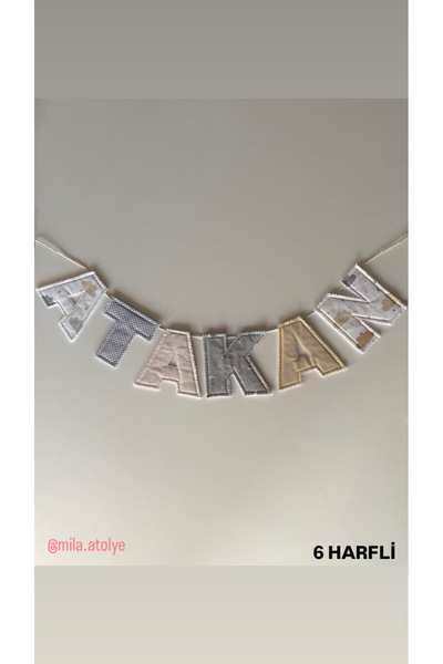 Pure baby handmade İsim Flama Bebek Odası Kapı Süsü Duvar Süsü