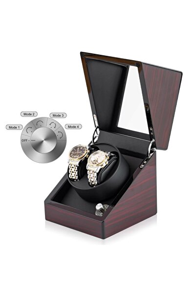 iUni Watch Winder 2, 4 Προγράμματα, Μαύρο Μαόνι