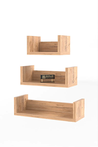 issevenler Wall Shelf Decorative U Shelf Walnut