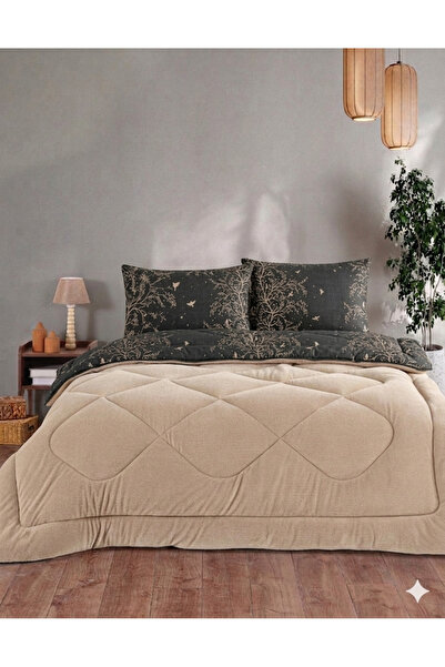 Mbcollection Double Black Birds Welsoft Fleece Duvet Pillowcase |   Reversibl...