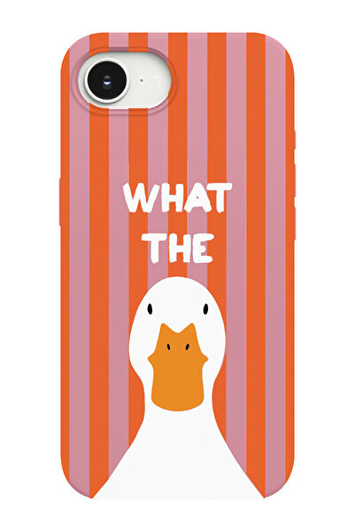 shoptocase iPhone 16E Uyumlu What The Duck Desenli İçi Süet Lansman Telefon K...