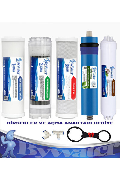 ByWater 5 Aşamalı COCONUT Karbonlu 5 li Açık Kasa Filtre Seti