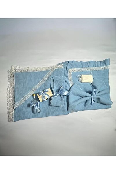 Your Baby Store Trusou botez muselina- blue, 7 piese