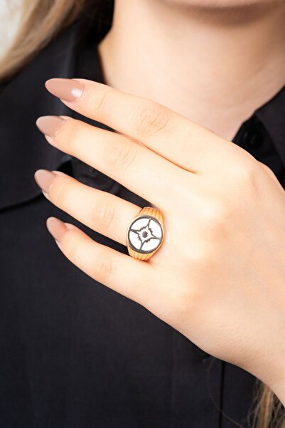 AKSESUARIM Steel, Adjustable Size, Mineral Stylish Design Ring