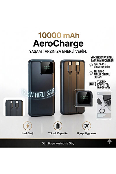 Deppo Trend iPhone/Samsung/Mi/Huawei Uyumlu Taşınabilr Hızlı Şarj Aleti 10000...