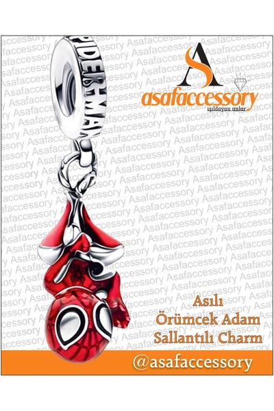 asaf Spiderman charm | gümüş kaplama