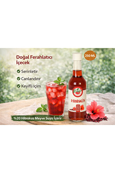 Dafa Hibiskus Suyu 250ml | Doğal Antioksidan İçecek |Ferahlatıcı & Detoks Des...