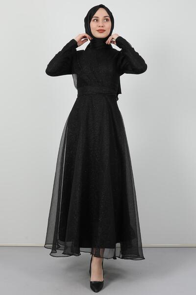 giz astore Alara Tesettür Abiye Siyah
