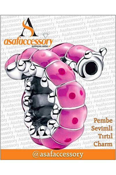 asaf Pink Cute Caterpillar Charm | Asafaccessory