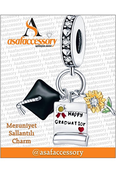 asaf mezuniyet Charm / gümüş kaplama asafaccessory