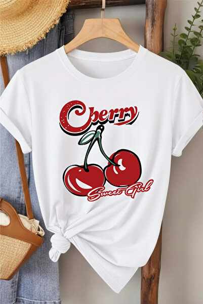 l'eivor Tricou de damă cu imprimeu Cherry Sweat Girl