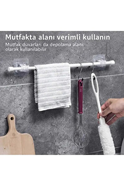 evinizin vitrini Perde Çubuğu Braketi Kendinden Yapışkanlı Boru Tutucu 2 Adet