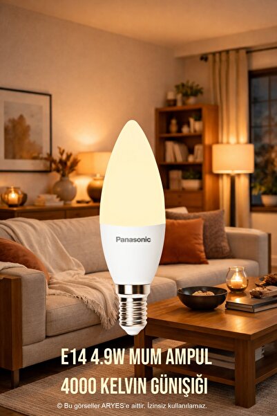 PANASONIC MUM AMPÜL (İNCE DUY) E14 DUYLU 4.9W 4000K GÜN IŞIĞI AMPÜL
