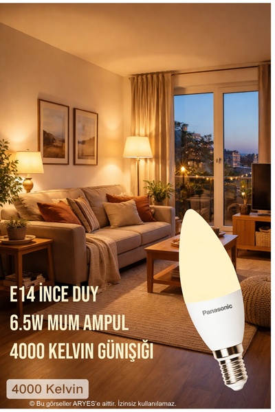 PANASONIC MUM AMPÜL (İNCE DUY) 6,5W E14 İNCE DUYLU 4000K SARI BEYAZ ARASINDA ...