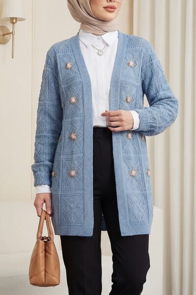 Modamorfo Sa ajurom Vezena Cardigan -Blue