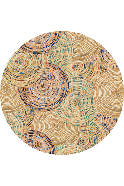 kilim home Boho 926 Jut Covor rotund natural, cu model colorat, tricotat, cu ...