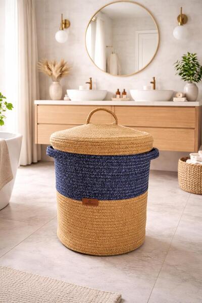 ModaCardin Ψάθινη πετσέτα μπάνιου από γιούτα Dirty Toys Basket - Organizer 40x35