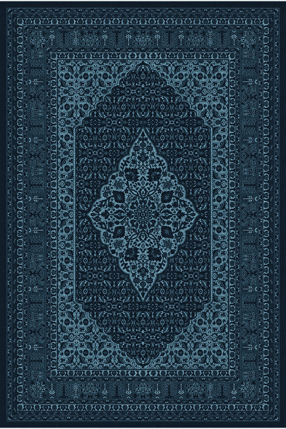kilim home Covor albastru clasic cu bază anti-alunecare - Model persan medali...